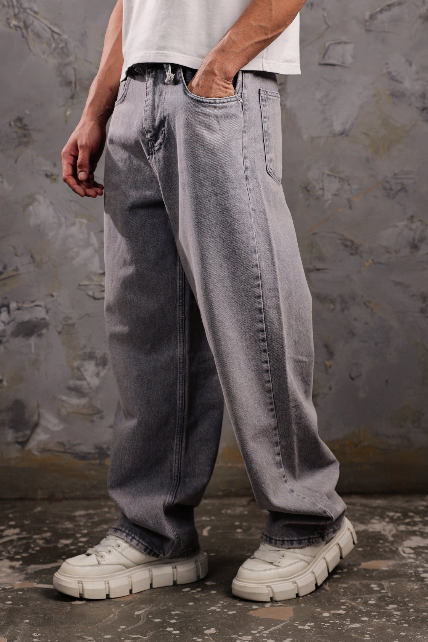 Men's Relax Baggy Gray Trousers