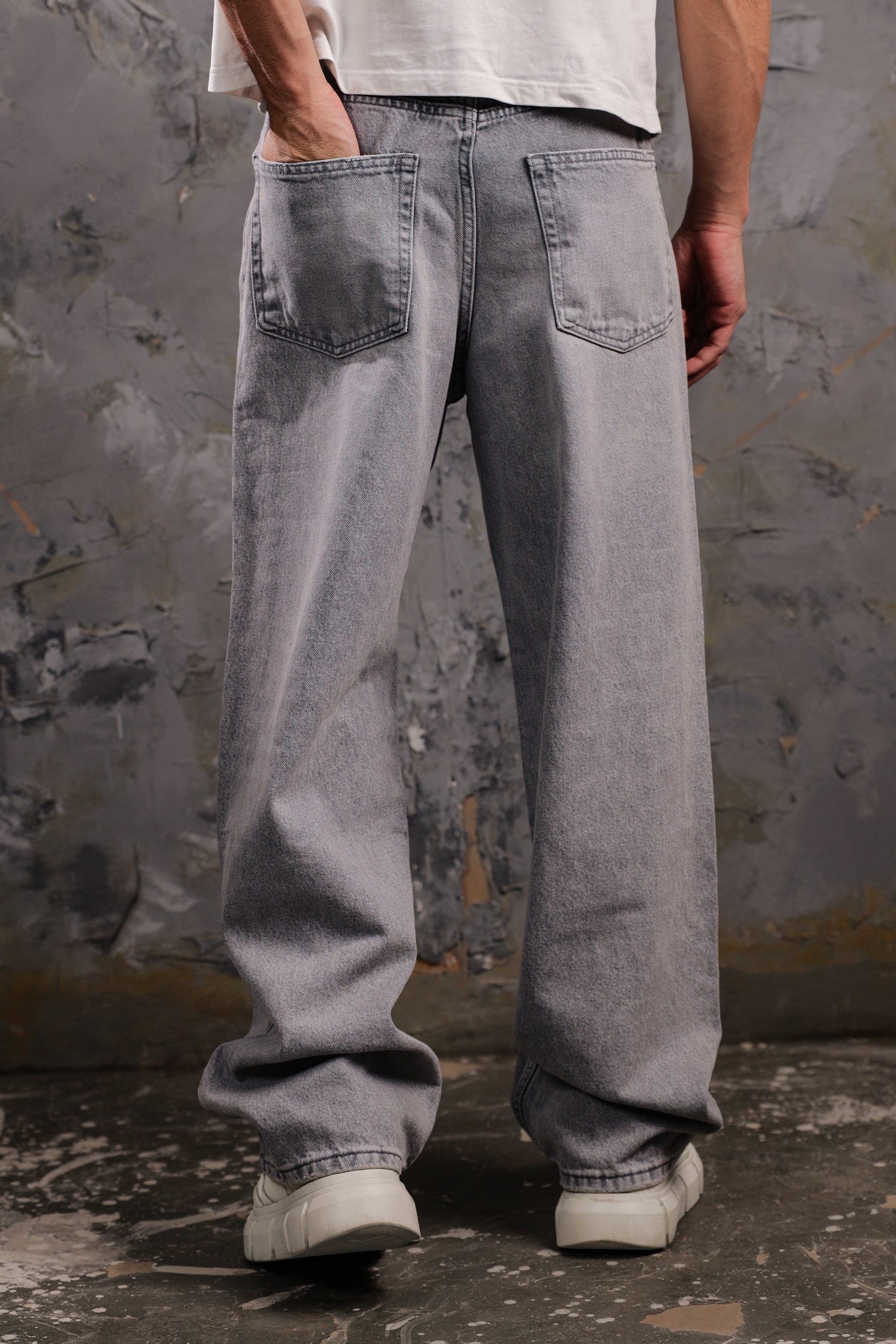 Men's Relax Baggy Gray Trousers