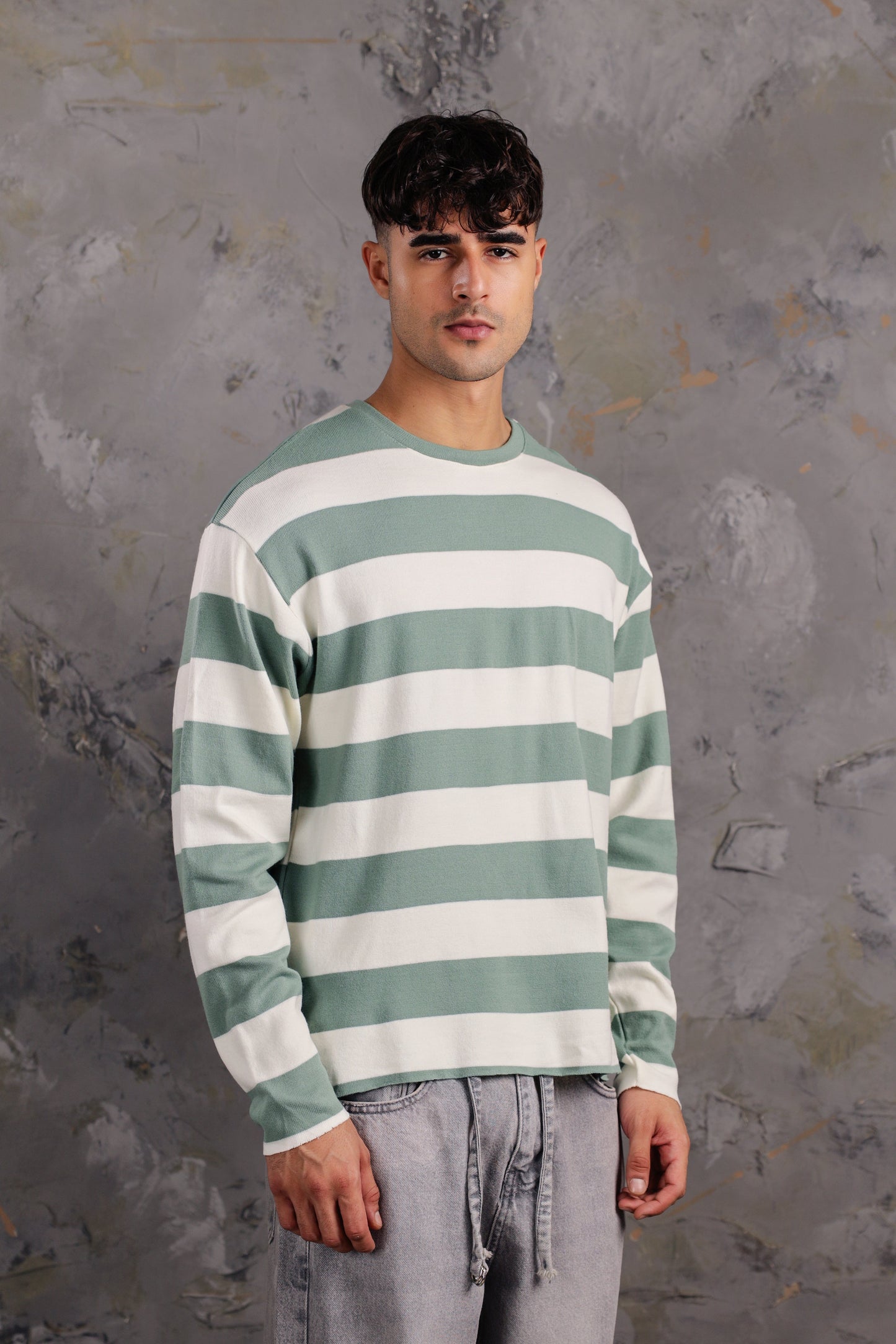 Men’s Crew Neck Pullover In Mint Green
