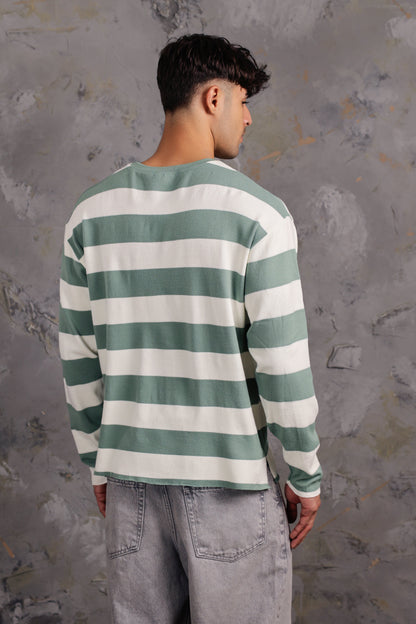Men’s Crew Neck Pullover In Mint Green