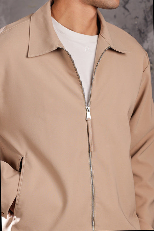 Men's Beige Zip Jacket