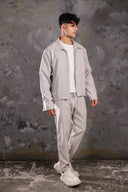 Men's Light Taupe Zip Jacket