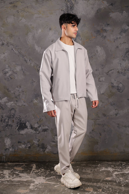 Men's Light Taupe Zip Jacket