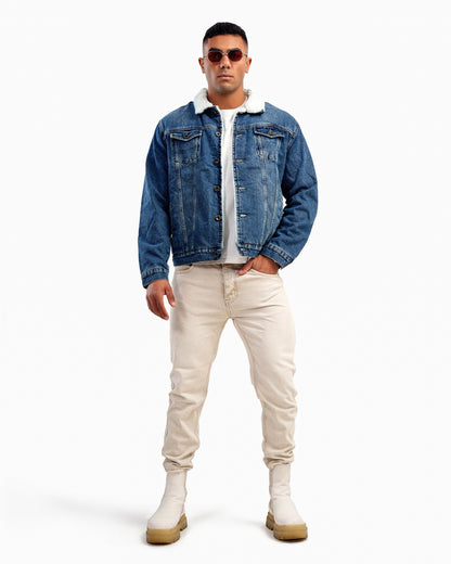 Men’s Denim Jacket With Shearling