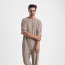 Men's Beige Casual Drawstring Trousers
