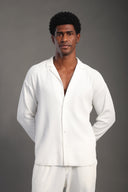 Men's White Stripes Casual Set