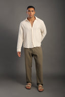 Men's Sage Green Regular Fit Trousers