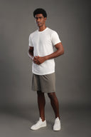 Men's White Round Neck T-shirt