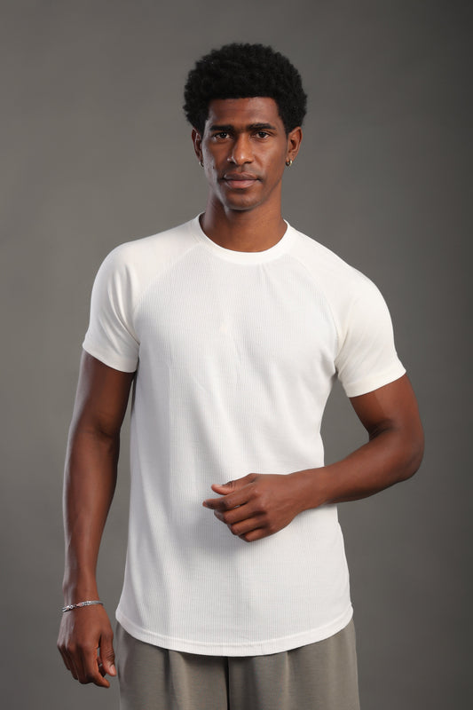 Men's White Round Neck T-shirt