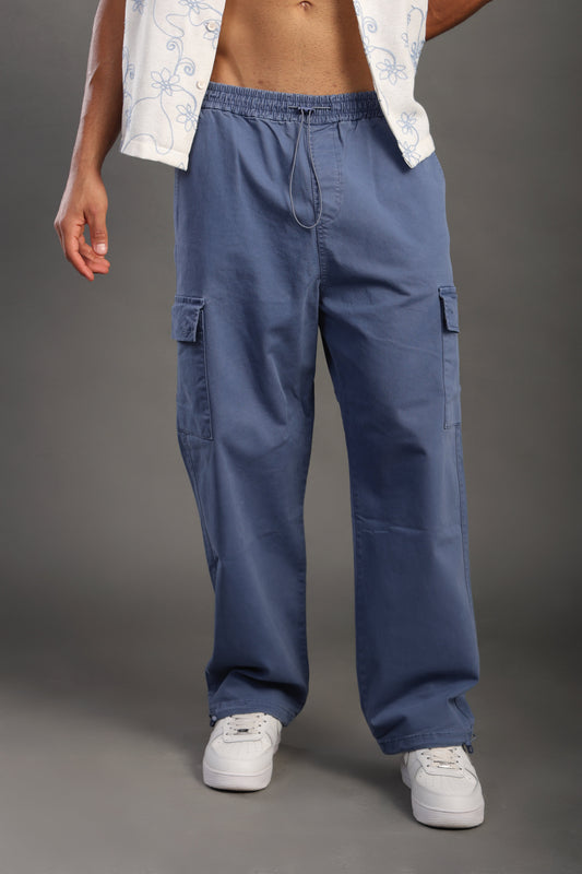 Men's Denim Regular Fit Elastic Waist Trousers