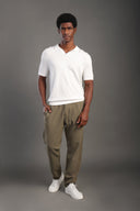 Men's White Plain Polo T-shirt
