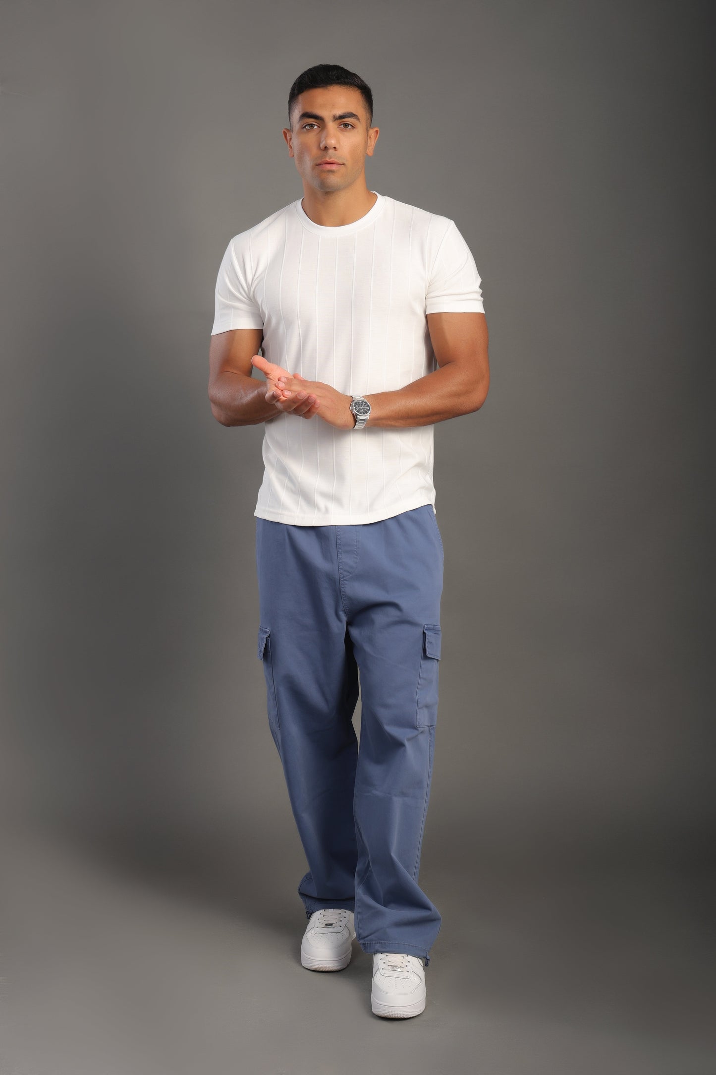 Men's White Round Neck T-shirt