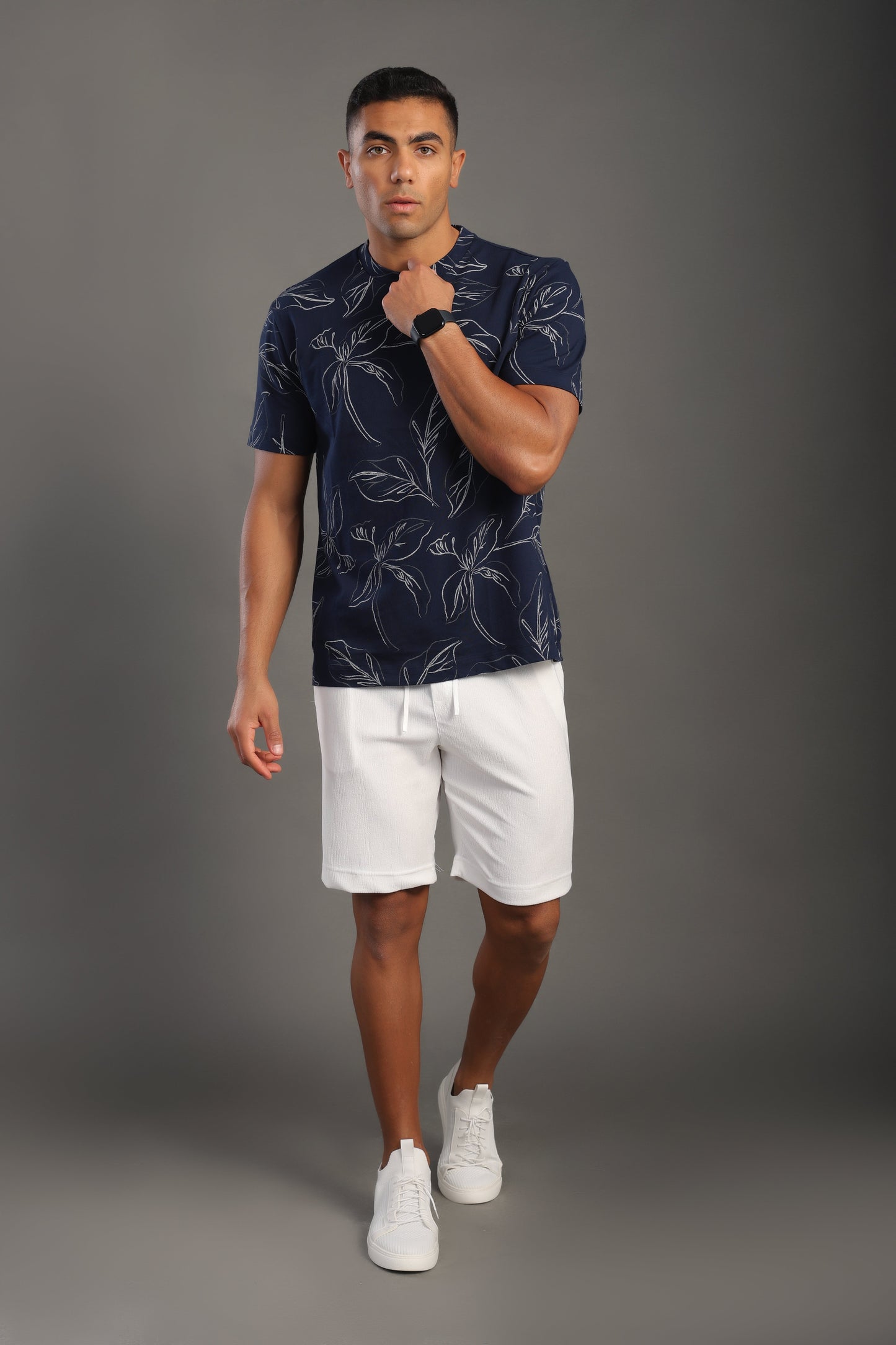 Men's Navyblue Printed T-shirt