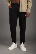 Men's Black Regular Fit Trousers
