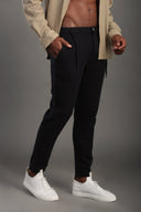 Men's Black Regular Fit Trousers