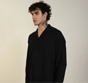Men's Black Long Sleeve Stripes Shirt