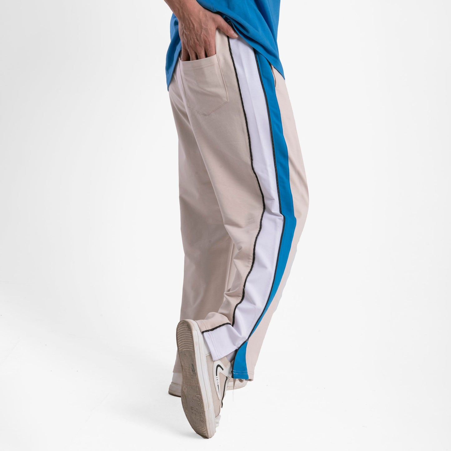Men's Offwhite Casual Drawstring Trousers