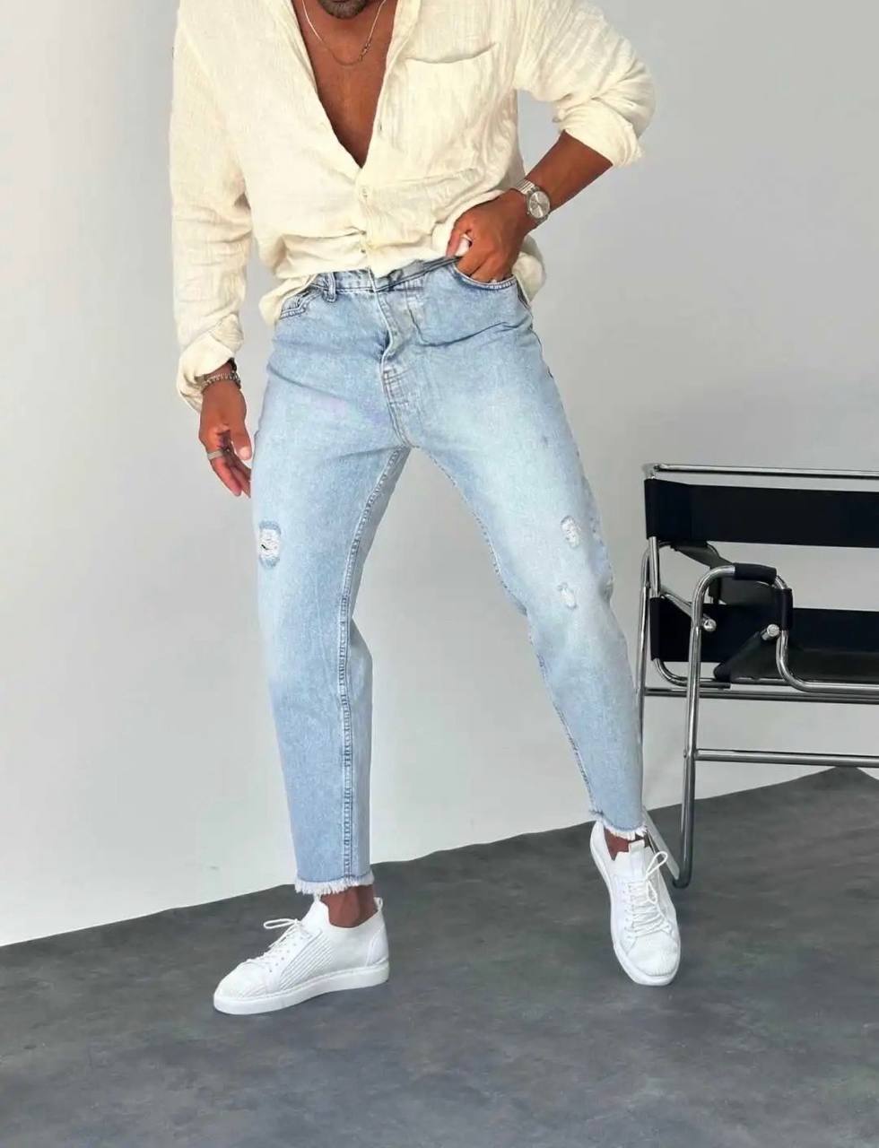 Men's Comfy Boyfriend Cut Denim Trousers