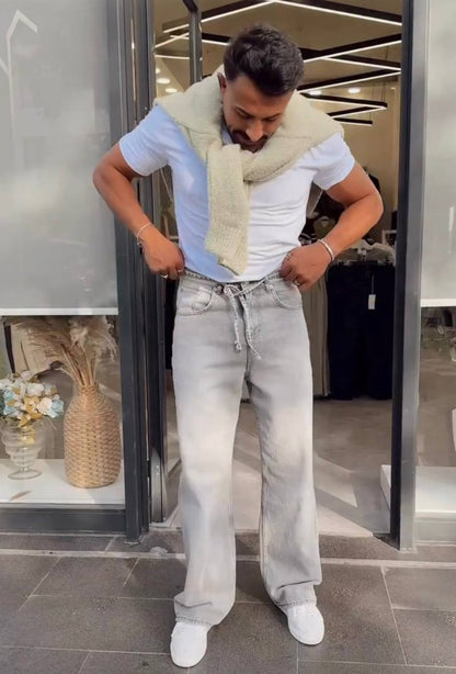 Men's Relax Baggy Gray Trousers